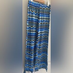 Cheryl Kids Creations-Sz M Palazzo Multicolor Aztec/Geometrical Design Pants